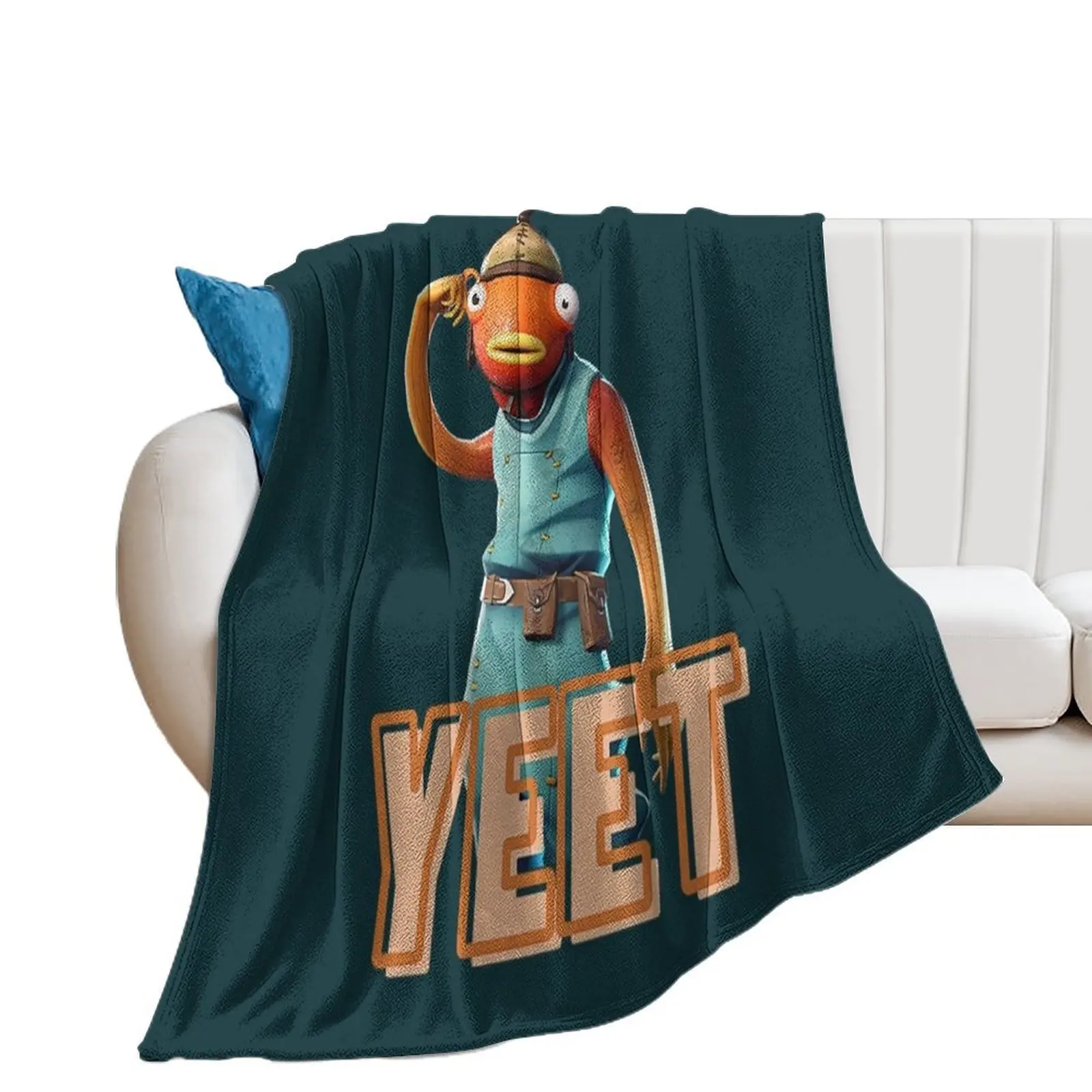 

fishstick yeet 119 Throw Blanket Flannel Plaid Blankets