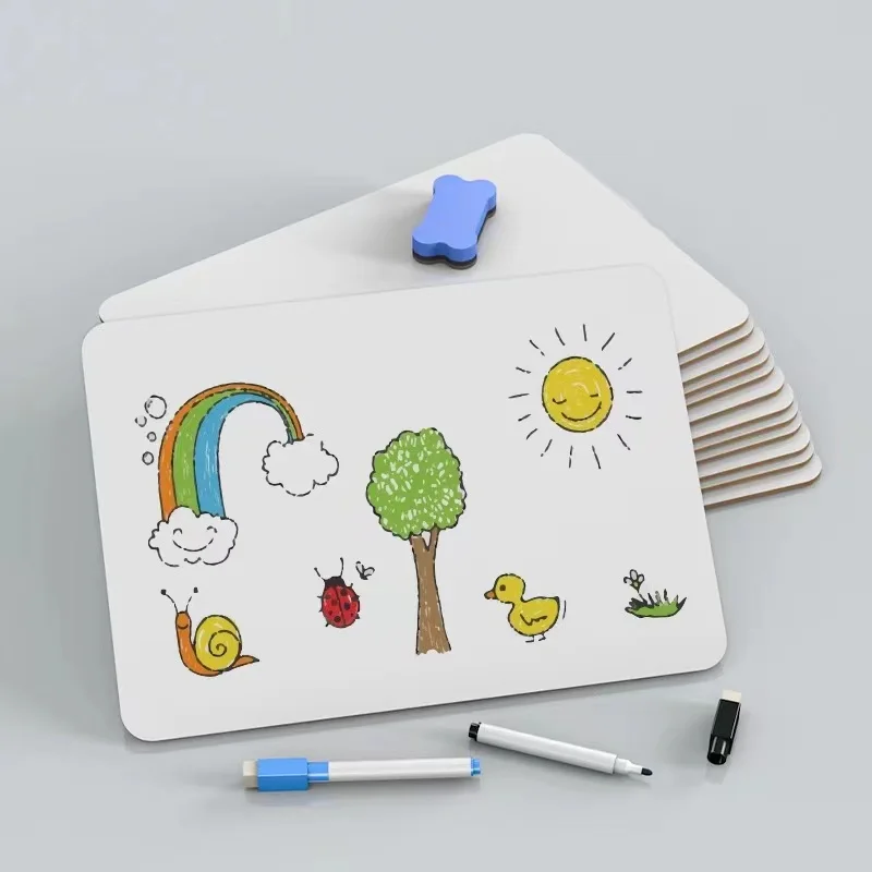 Double-Sided Mini Whiteboard for Kids, Portable Teaching Whiteboard with Stand,  Whiteboard for Home and School Message Board