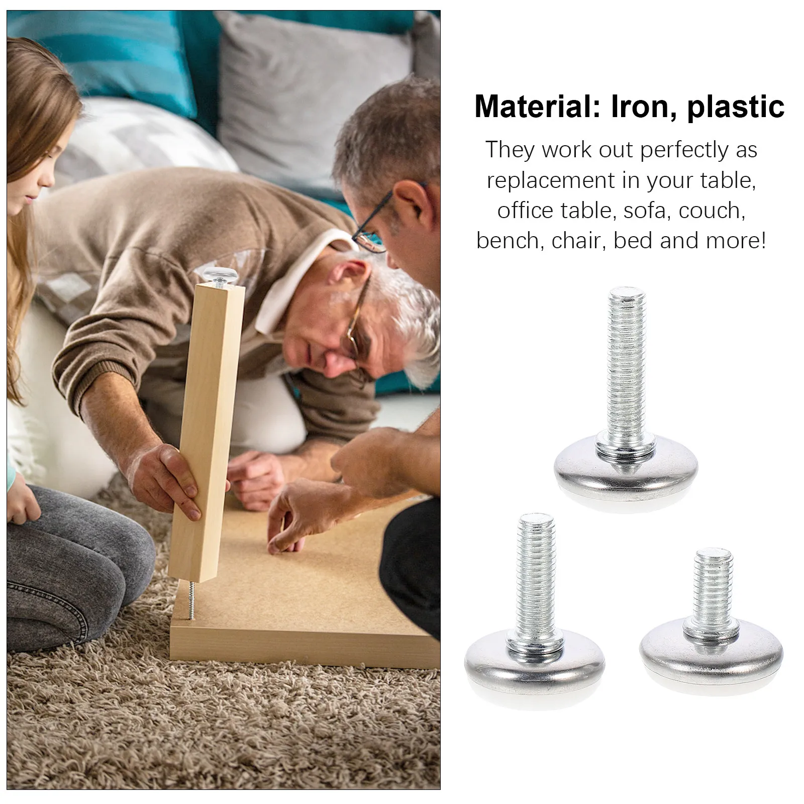 30Pcs Furniture Levelers Adjustable Table Chairs Legs Leveling Feet for Home Office Restaurant Furniture Straightener