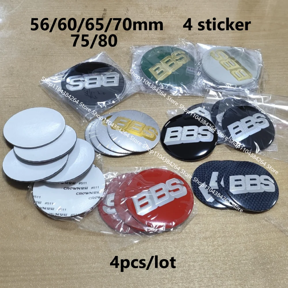 

4pcs Curved Surface Stickers 56/60/65/70/75/80mm Car Wheels Center Cap Hub Stickers for BBS Center HubCap Sticker Accessories