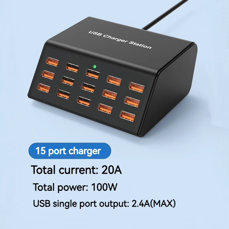 Universal 100W Multi 15 Ports USB Fast Charger 2.4A Charging Station For IPhone 11 12 13 14 15 Pro Max Samsung Tablet