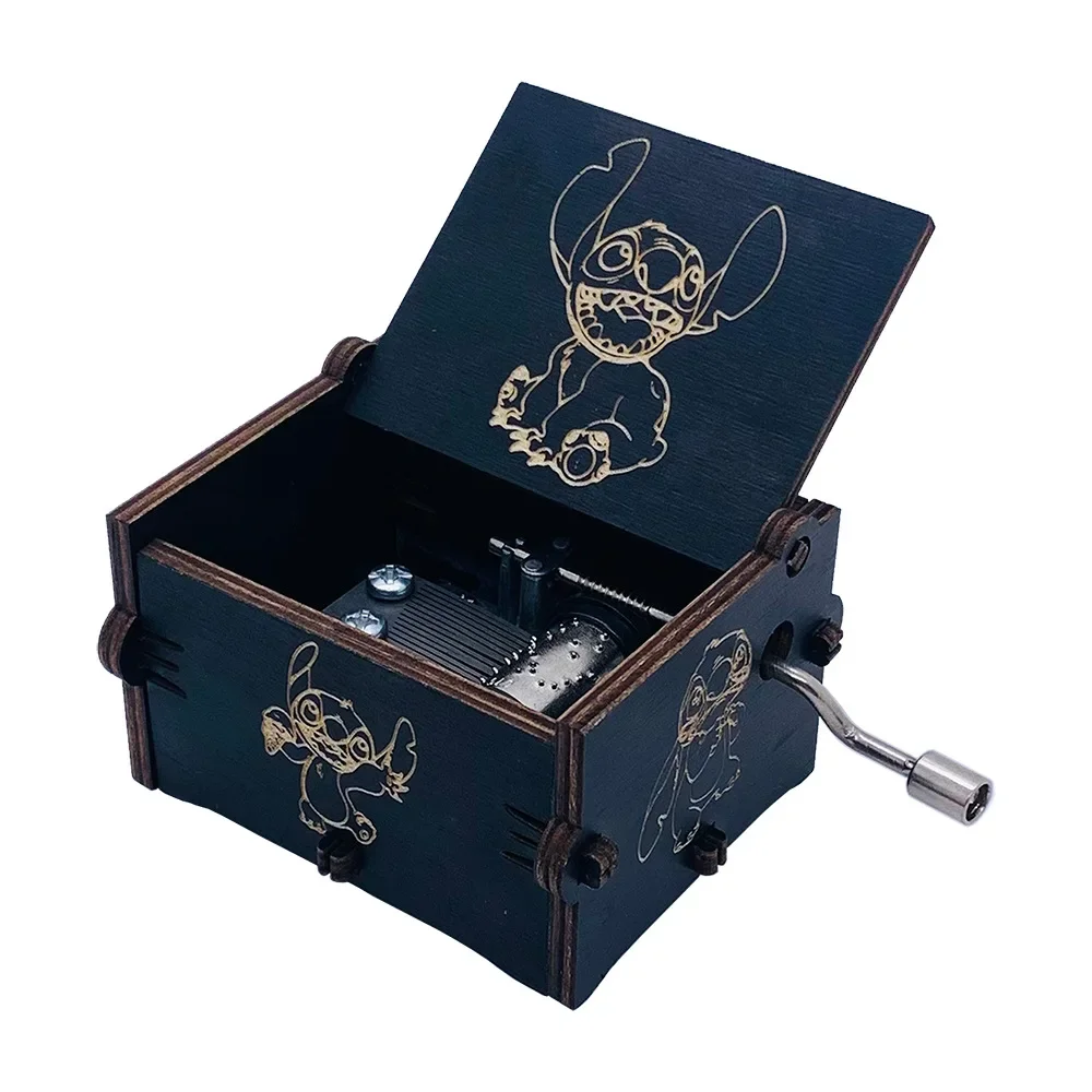 # # #   Gran oferta, caja de música con manivela de madera tallada antigua, caja de música con puntadas, figura de Bella y Bestia, regalo de cumpleaños y Navidad
