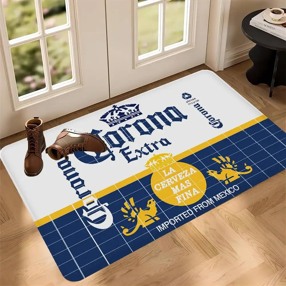 C-Corona E-Extra Beer Door Mat Washable Non-Slip Living Room Sofa Chairs Area Mat Kitchen Doormat Area Rug