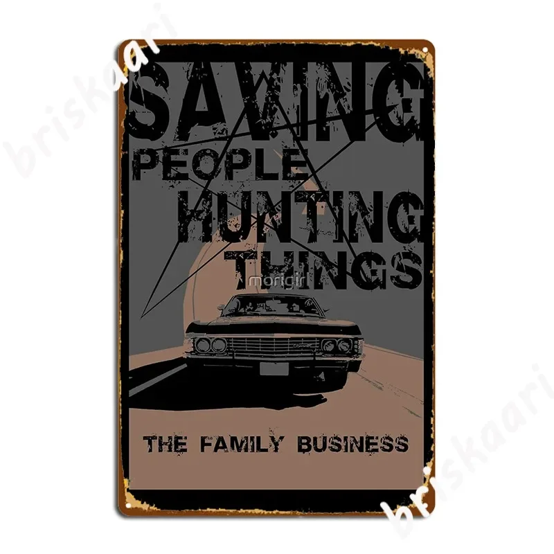 Supernatural Saving People Hunting Things Metal Sign Plates Cinema Cinema Kitchen personalized Tin sign Poster