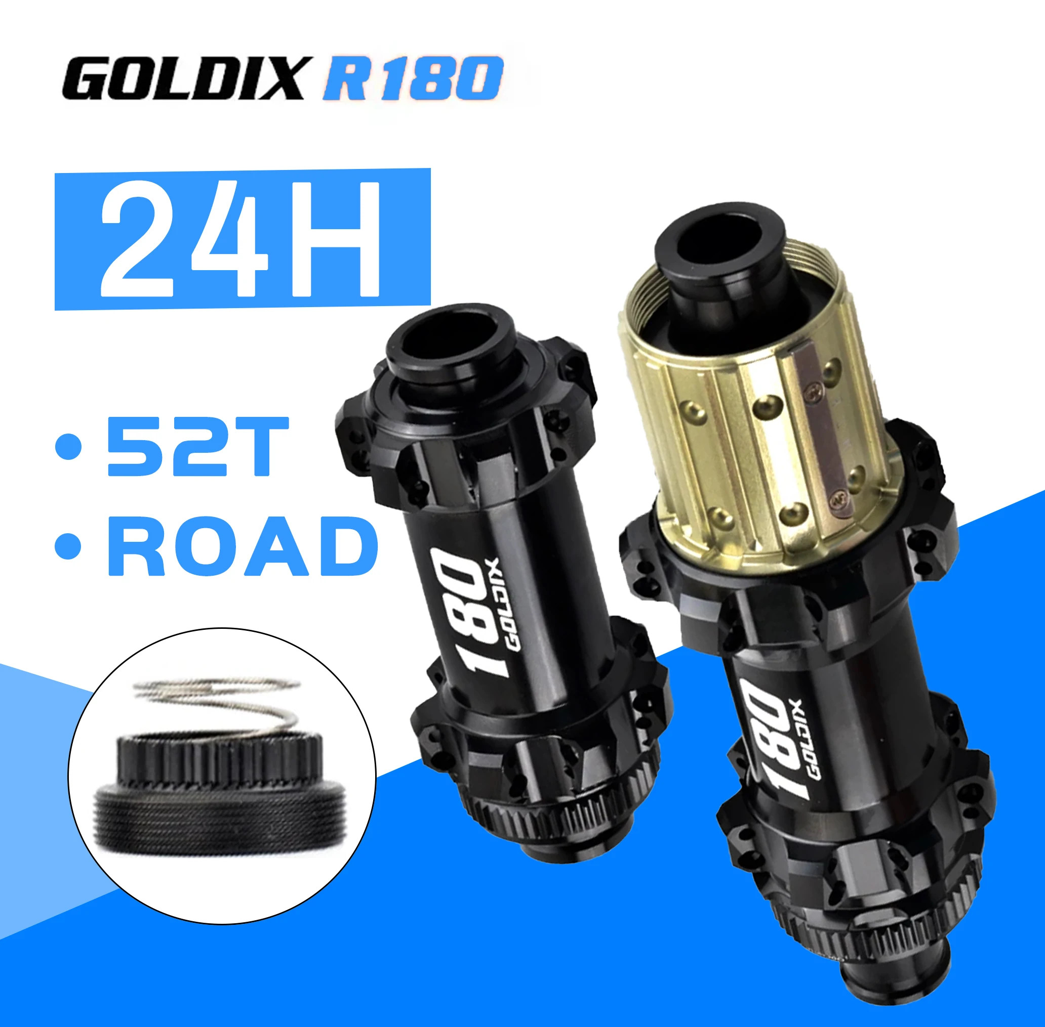

Втулка GOLDIX R180 24-отверстная для шоссейных велосипедов, 52T, прямое крепление, Center Lock, 12x100 (передняя), 12x142, 10x135 (задняя), HG XDR для шоссейных и гравийных велосипедов