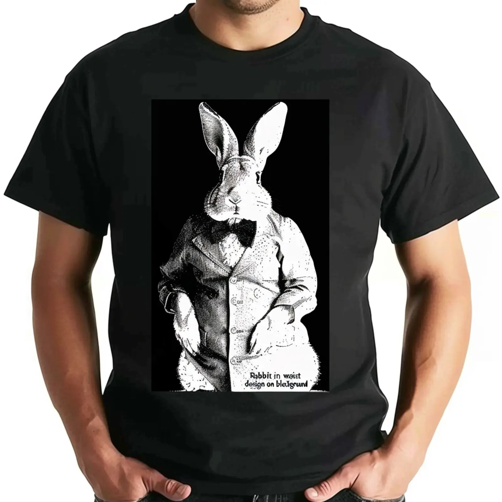 

Rabbit Waistcoat Grunge Style T Shirt Unique Design Comfortable Fit