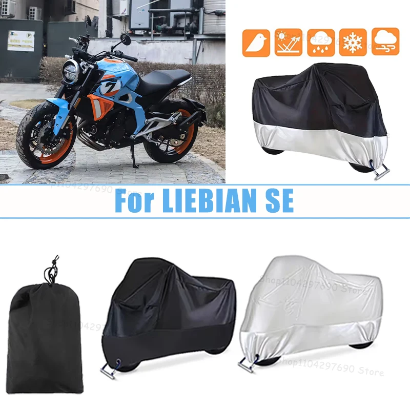 210D Oxford Motorcycle Cover Waterproof All Season UV Protection For LIEBIAN SE Anti-Tear Windproof Motorbike Cover