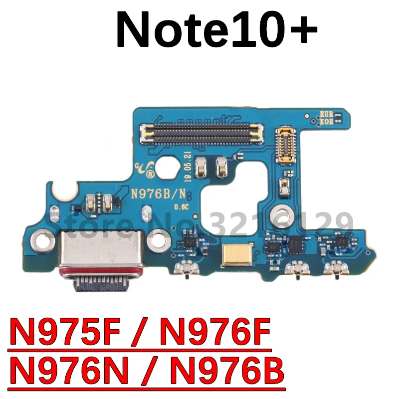 Earpiece Speaker Charging Port Board Fingerprint Sensor Main LCD Signal Flex Cabl Off On Button For Samsung Note 10+ Note10+Plus