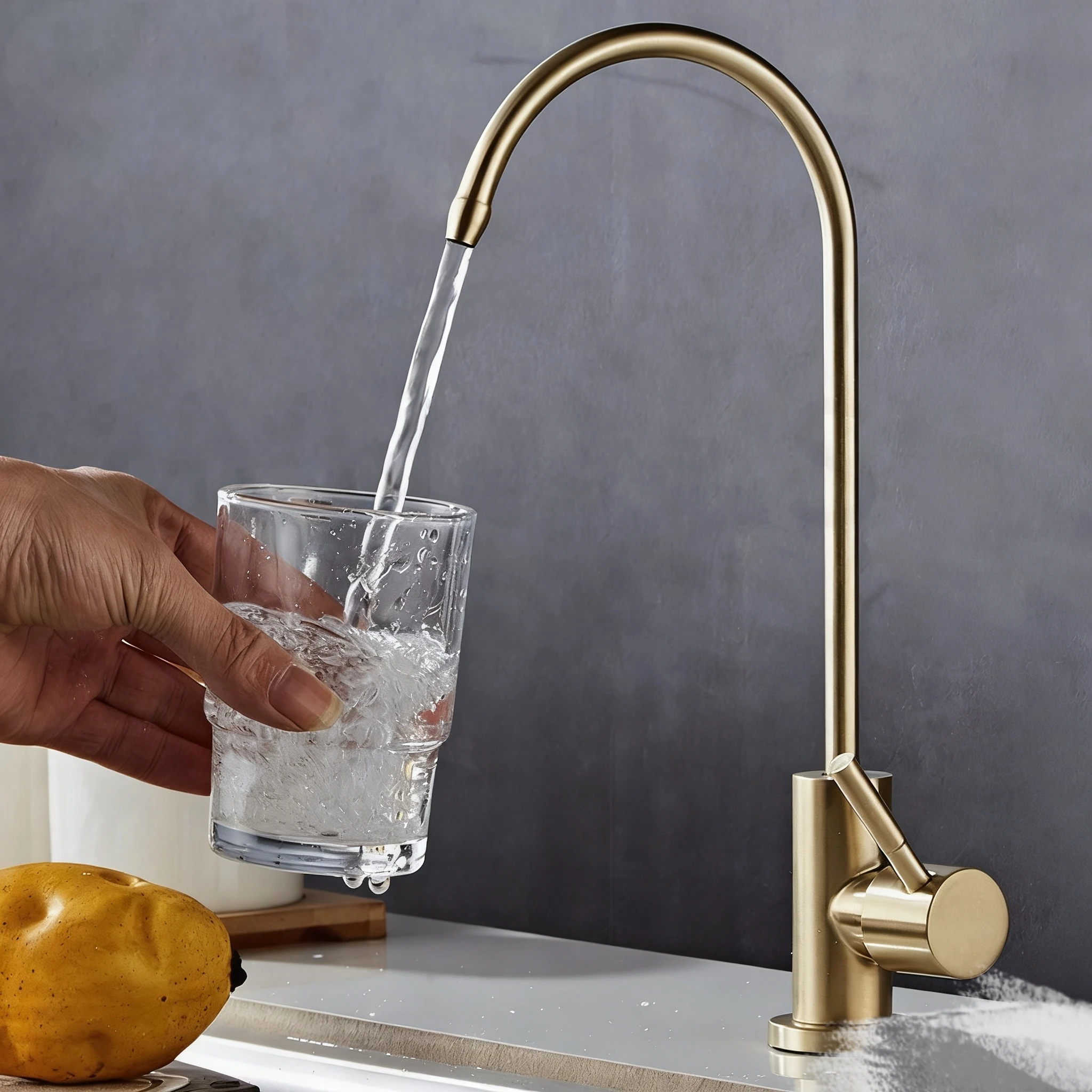 

4-точечный очиститель для питьевой золотой воды, 2 точки, очиститель воды из нержавеющей стали 304, кухонный кран для чистой воды