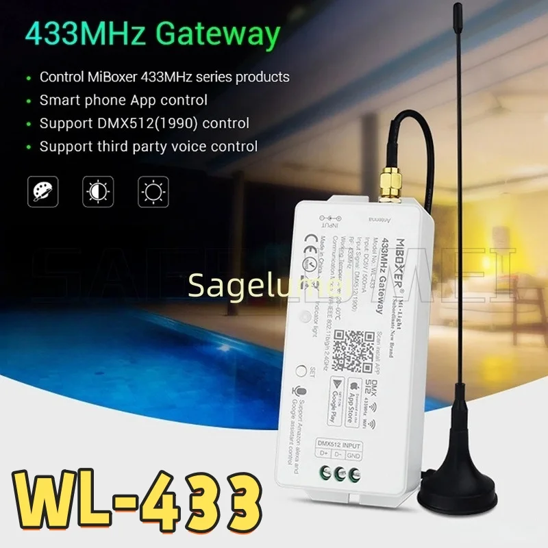 DC5V 500mA 433MHz Gateway 5V 2.4G Wifi Voice APP Control For MiBOXER LoRa Series Products UW01,UW02,FUTC06L,FUT039L LED light