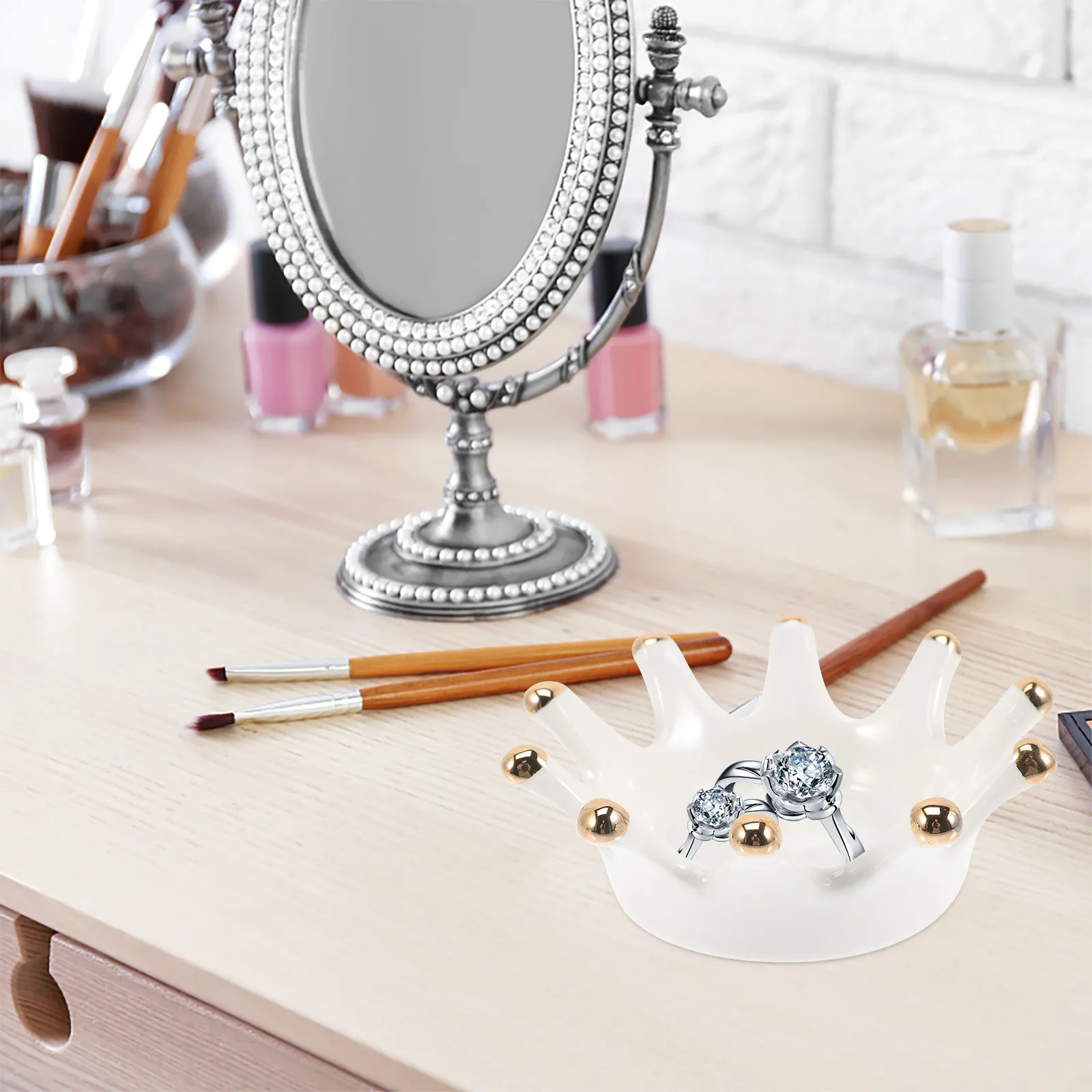

Ceramic Jewelry Tray Ring Holder for Women Elegant Storage Dish Trinket Organizer Gift Decorative Desktop Accessory