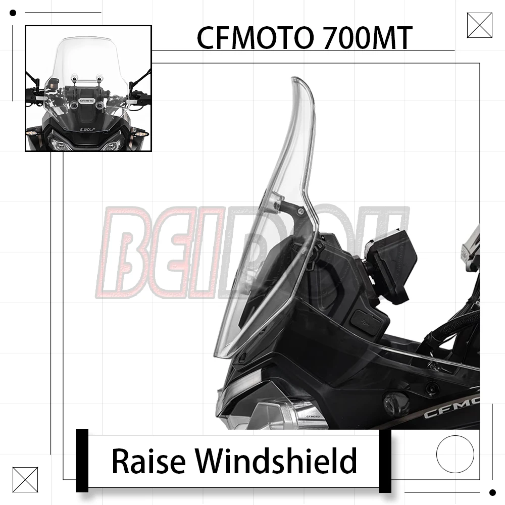 

For CFMOTO 700MT MT700 MT 700 700 MT Motorcycle Modified Heightened Windshield Deflector