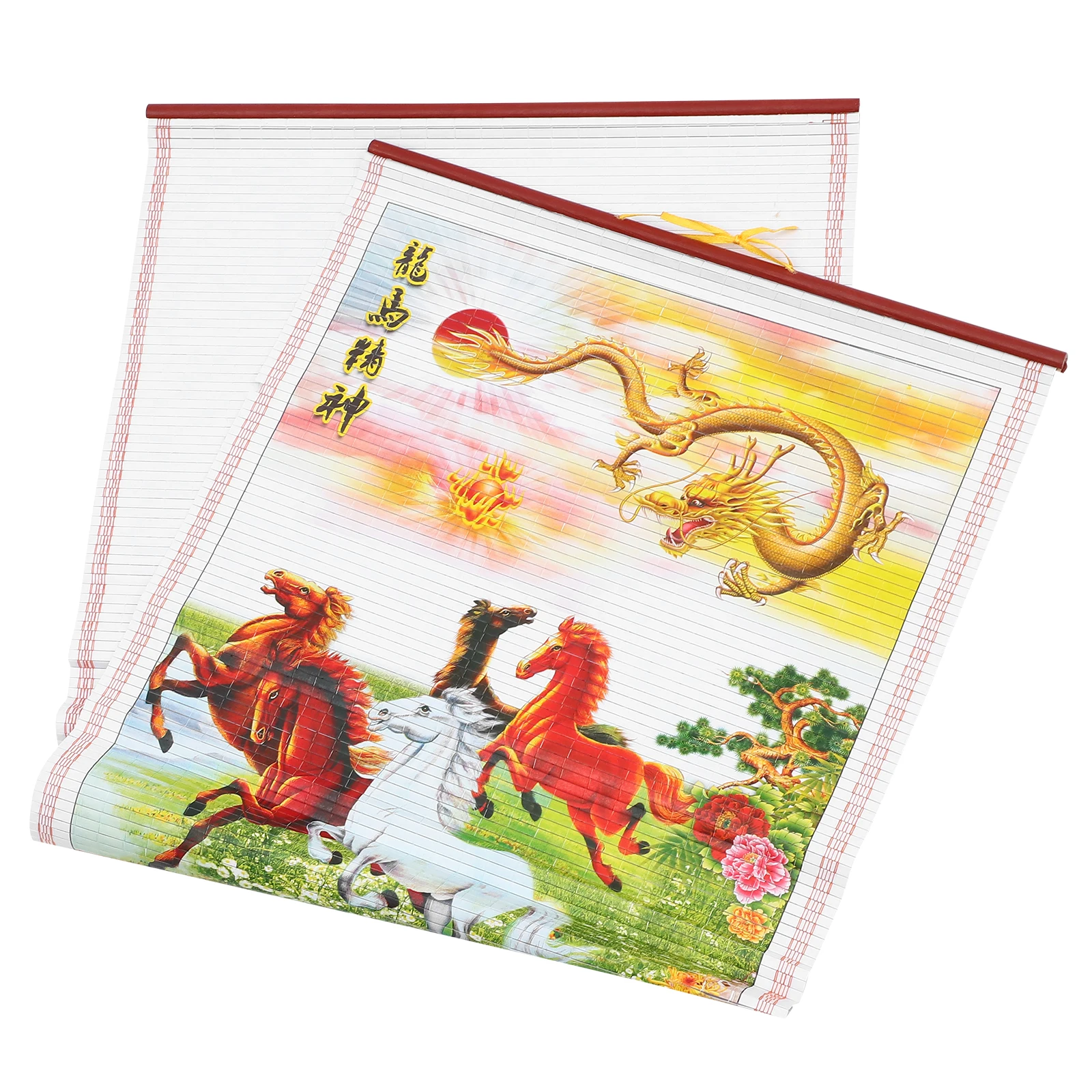 

Zodiac Dragon Wall Calendars Imitation Rattan Hanging Scroll Planning Monthly Delicate 2024 Thickened Materials Stable