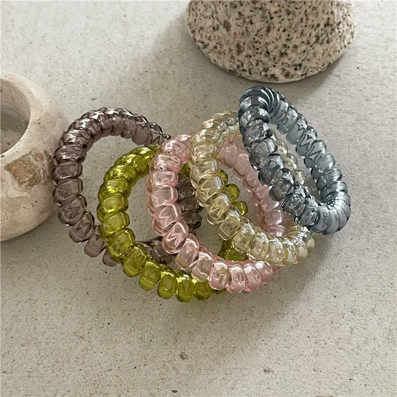 

Basic Telephone Wire Hair Rings Colorful Elastic Hair Ties High Stretch Daily Ponytail Holders Hair Accessories for Women Girls