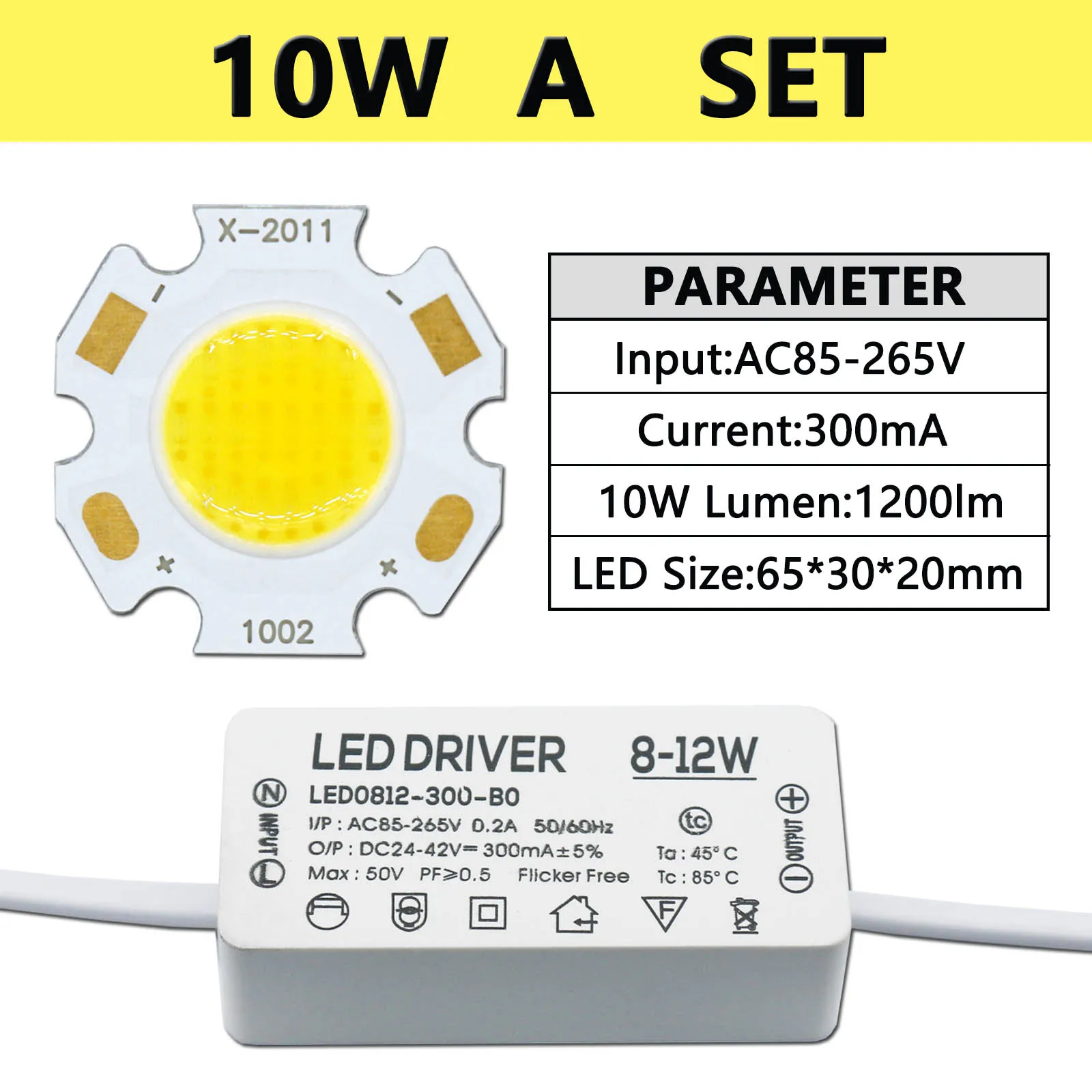 Led Bridgelux Chip Lamp Kraal + Led Driver Pakket 3W 5W 7W 10W 300mA Tricolor Licht bron Lamp Spotlight Plafond Lamp Diy