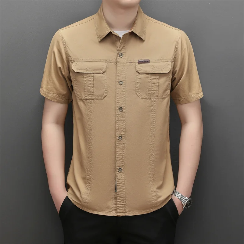 Cotton 100% Denim Shirts For Men Short Sleeve Classic Breathable Summer High-Quality Soft Comfortable Workwear Camisas De Hombre