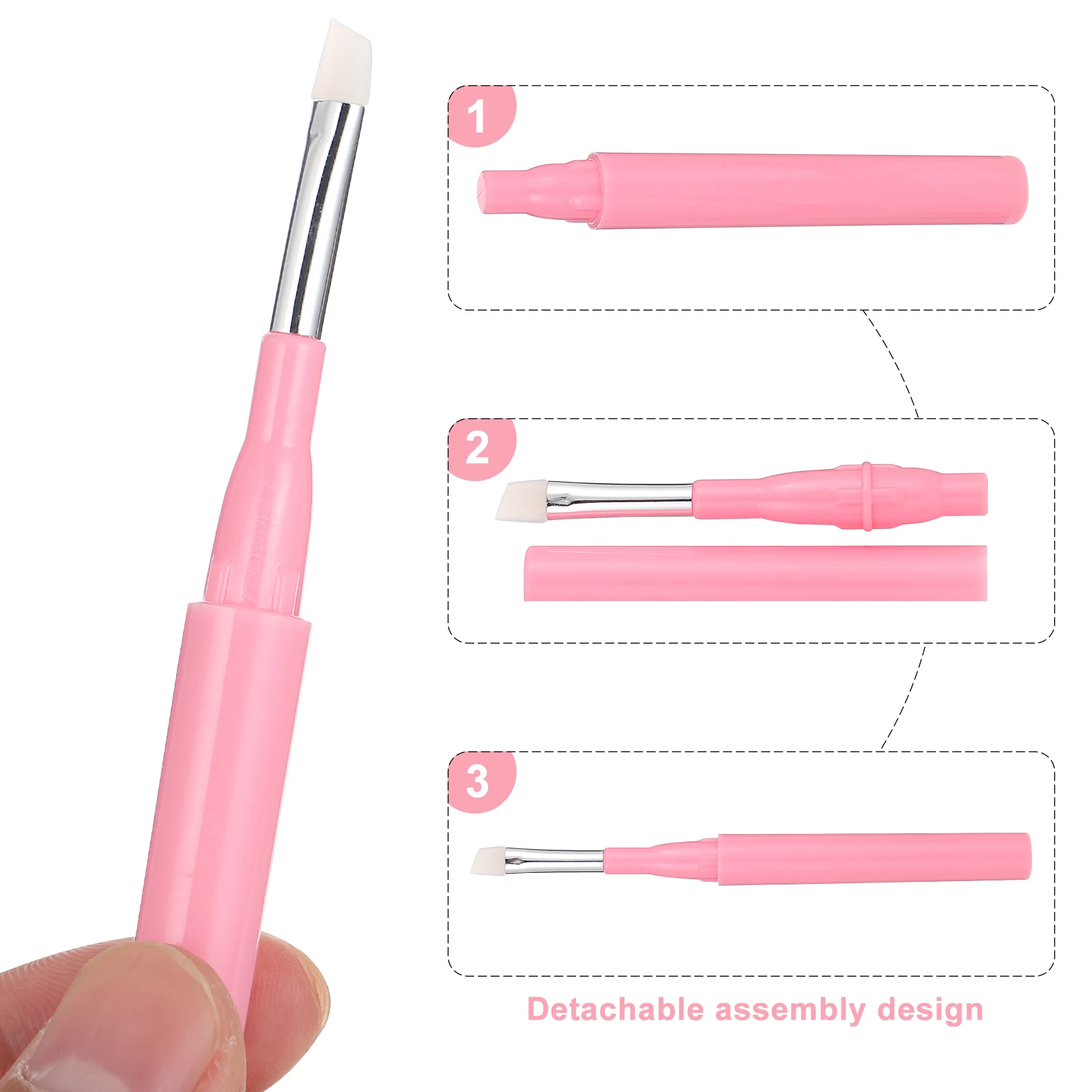 6 uds. Brochas de maquillaje portátiles de silicona para cejas, labios y ojos, herramientas multiusos para principiantes, accesorios para niñas