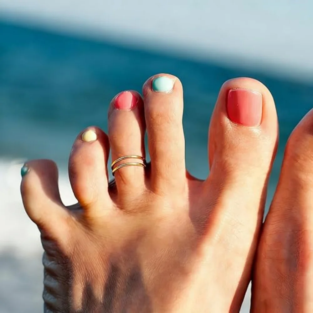 1PCS Gold Plated Shiny CZ Toe Ring for Women Girls Classic Adjustable Fashion Summer Beach Foot Ring Vacation Jewelry Gifts view 6