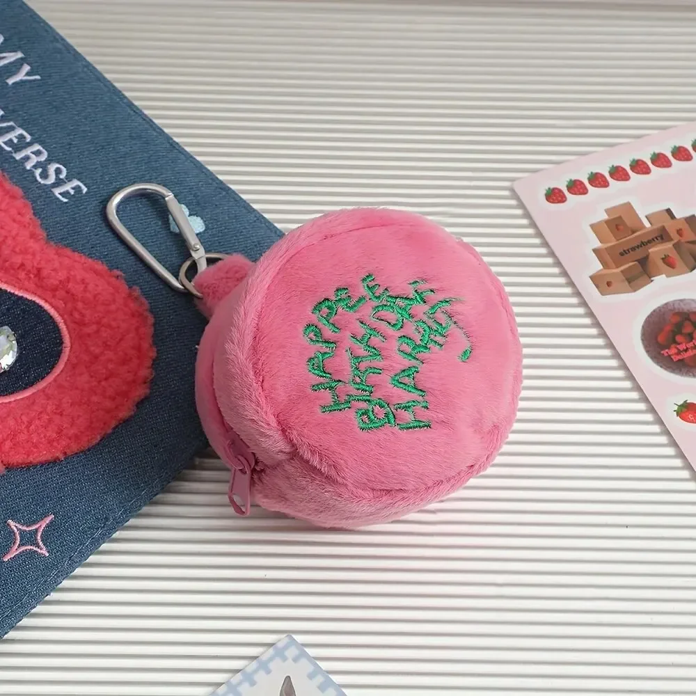 1pc Cute Plush Cosmetic Bag Portable Letter Embroidered Coin Purse Hanging Bag Perfect Lipstick Envelope ID Bag For Traveling image 2