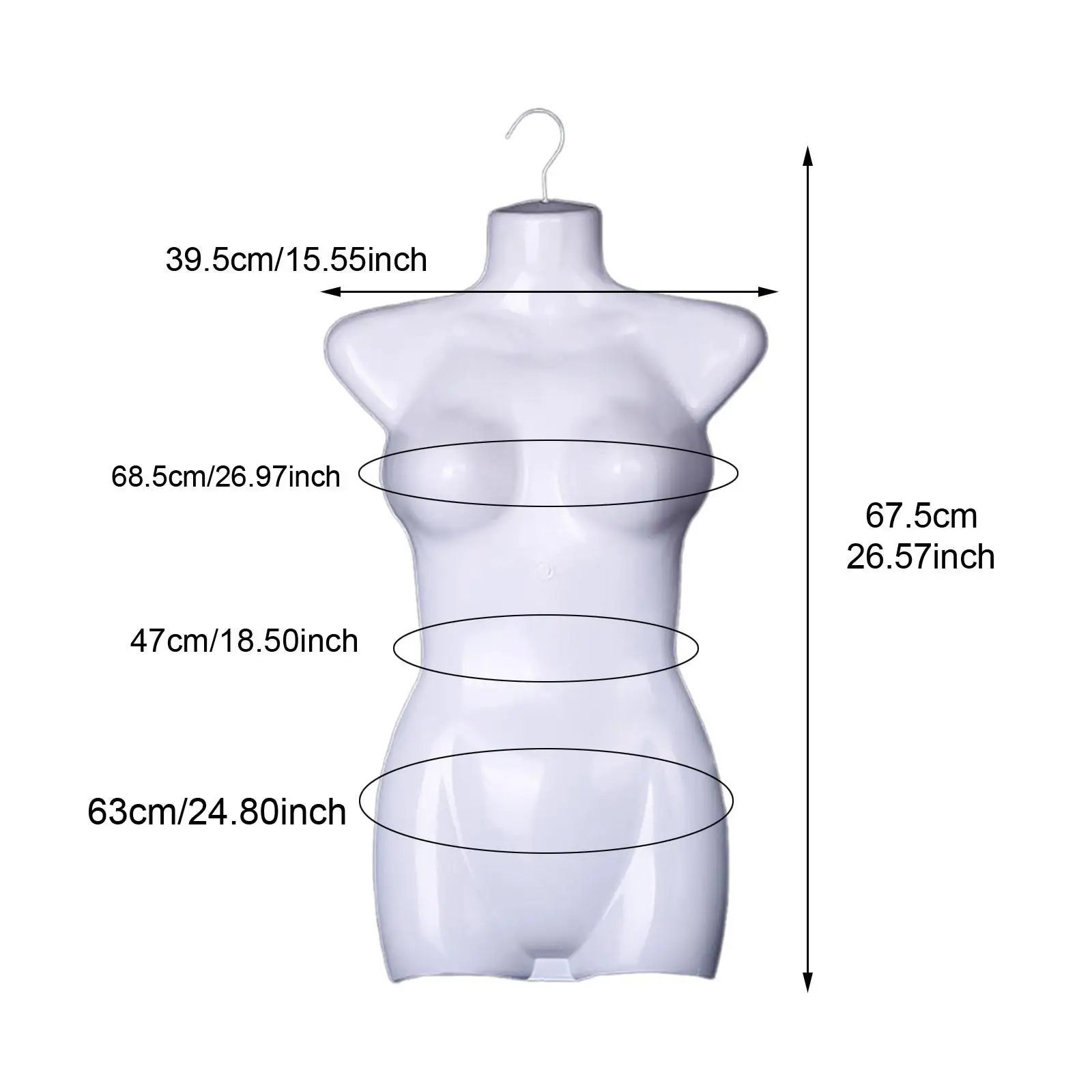 Body Torso Dress Form Clothes Holder Mannequin Hanger Hook Hanging Mannequin Female for Lingerie Shop Commercial Malls Swimwear
