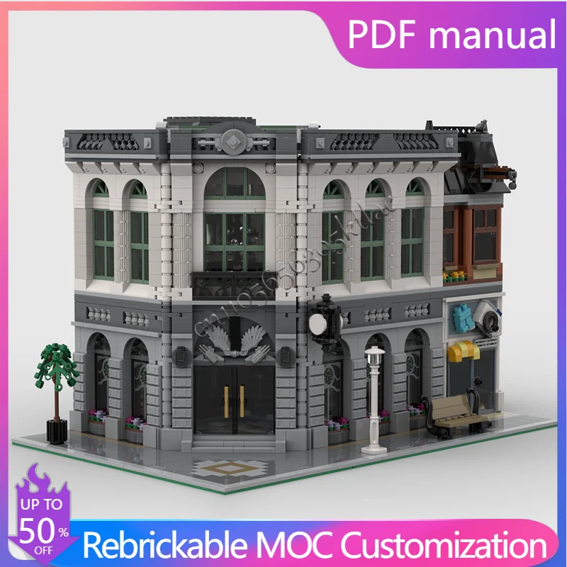 

3165 PCS Street View Series MOC Brick Bank Corner Creative Building Block Model Educational Assembly Toy For Kids Festival Gift