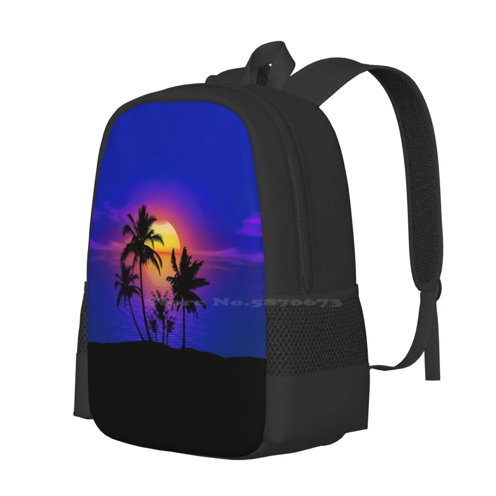 Tropical Sunset Palm Trees Hot Sale Schoolbag Backpack Fashion Bags Gravityx9 Palm Tree Tropics Tropical Scene At The Beach