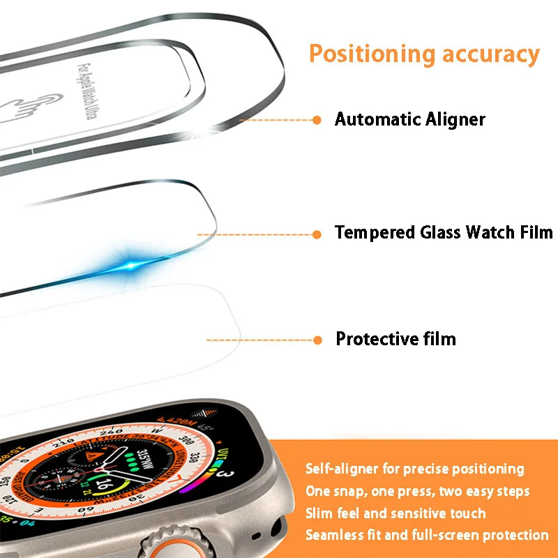 Tempered Glass Screen Protector For Apple Watch Ultra 49MM With Alignment Film Tool for iwatch 49MM Film Protection Accessories