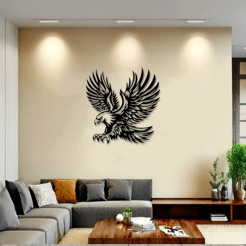 Eagle Metal Wall Sculpture - 39.88x39.88Modern Iron Art Animal Sculpture in Centimeters