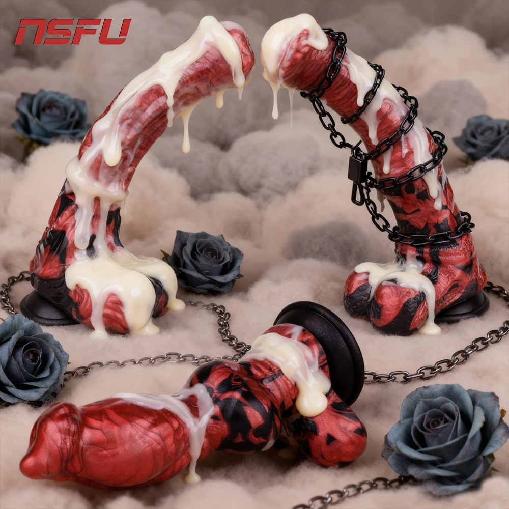 NSFU Super grote Zachte Dildo Realistische Penis Dier Paard Siliconen Seksspeeltjes Vrouwelijke Masturbator Zuignap Dildo voor Vrouwen Mannen