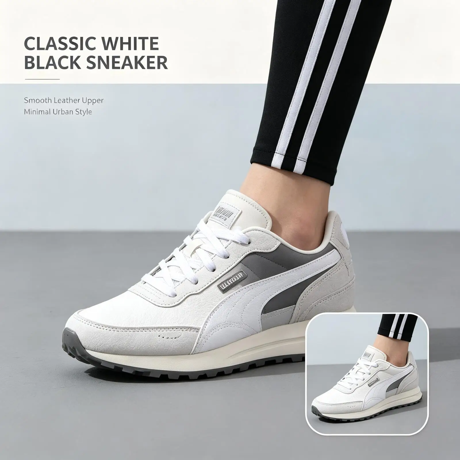 PUMA Men White Black Low Top Sneakers Classic Clean Leather Casual women sport shoes Walking Fashion Trainers 397377-08 running