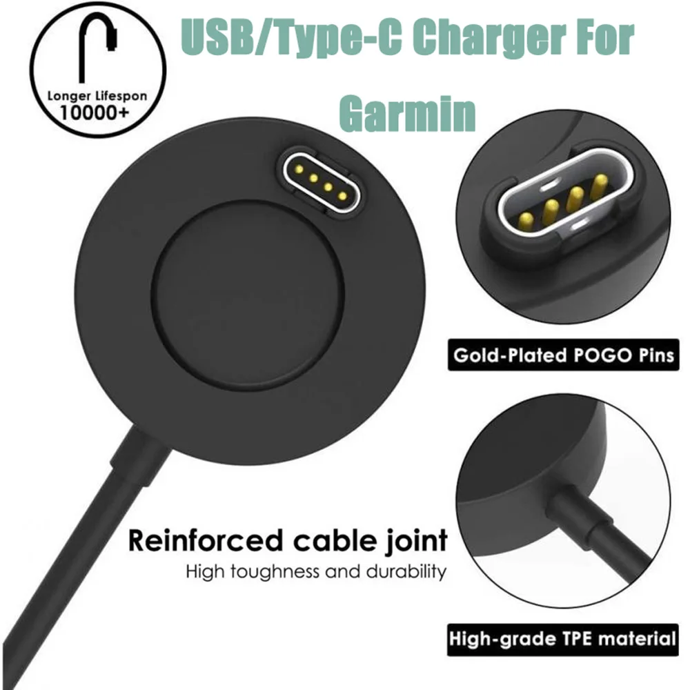 Charger Dock for Garmin Fenix 5 5S 5X 6 6S 6X 6Pro 7 7X Plus 8 / Venu 2 2S Sq Vivoactive 3 4 Charging Cable Stand Station