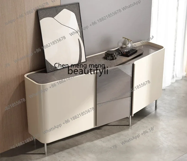 

17832 minimalist rock slab door cabinet light luxury modern simple dining side cabinet living room partition decorative cabinet