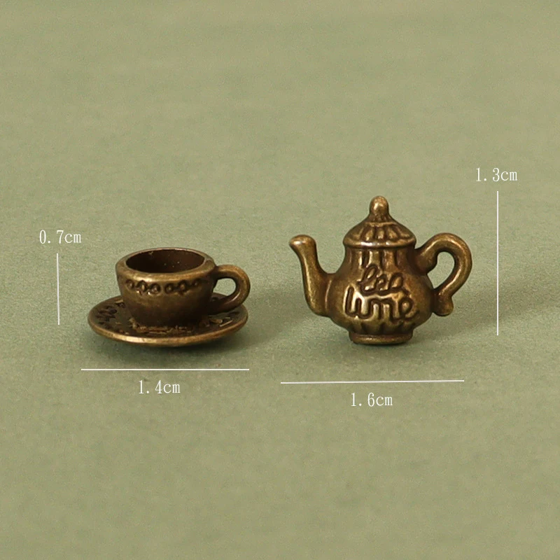 Mini olla de vino clásica para casa de muñecas, taza de café, juego de té, modelo de escena de disparo, accesorios, 1 Juego