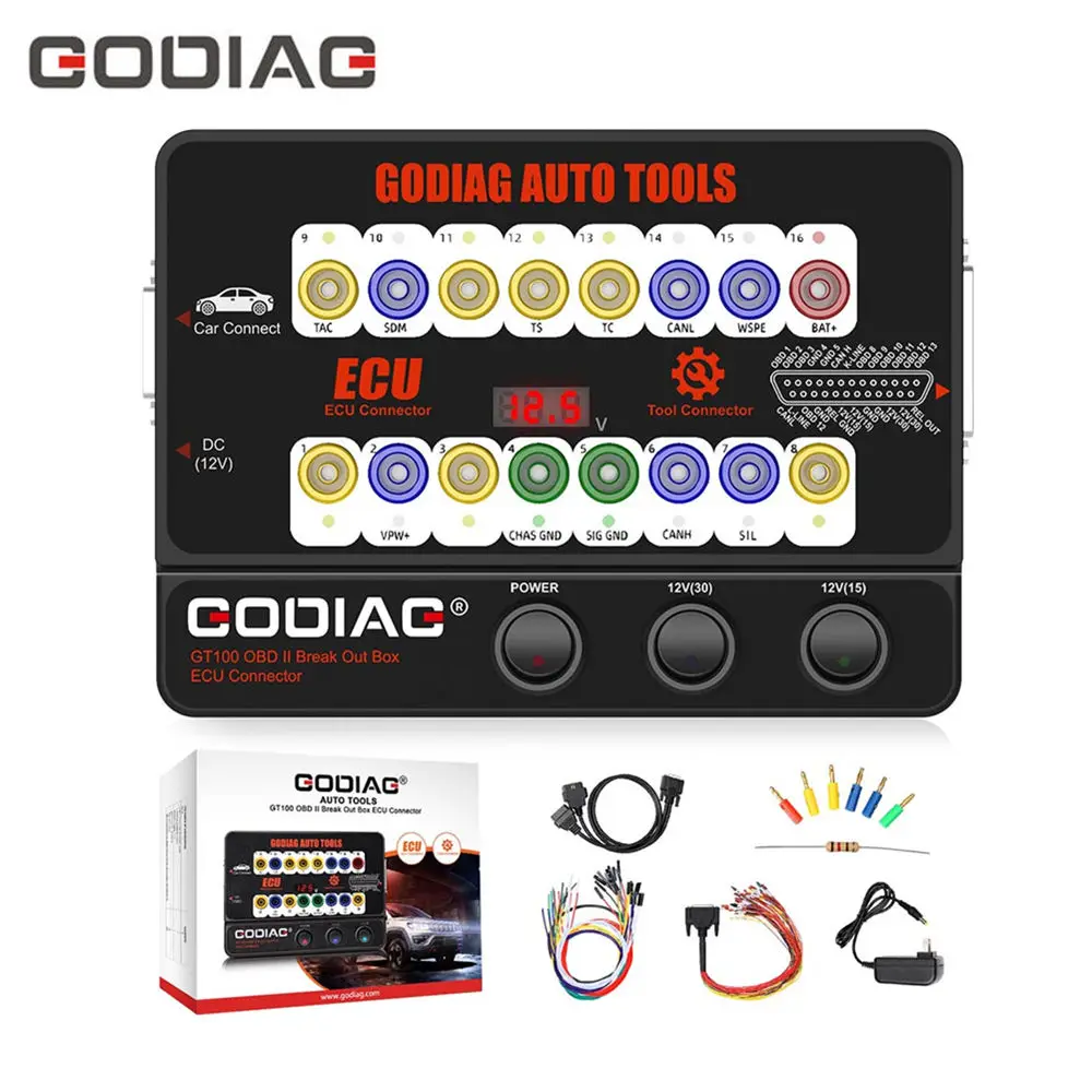 GODIAG GT100 OBDII 16PIN Protocol Detector Breakout ECU Connector OBDII BreakOut Box