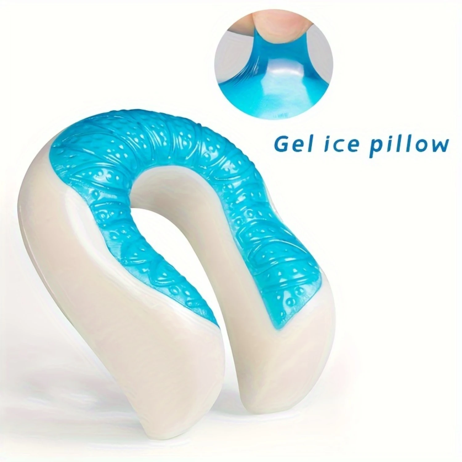 1pc Cooling Gel U-Shaped Neck Pillow - Slow Rebound Memory Foam for Travel Comfort