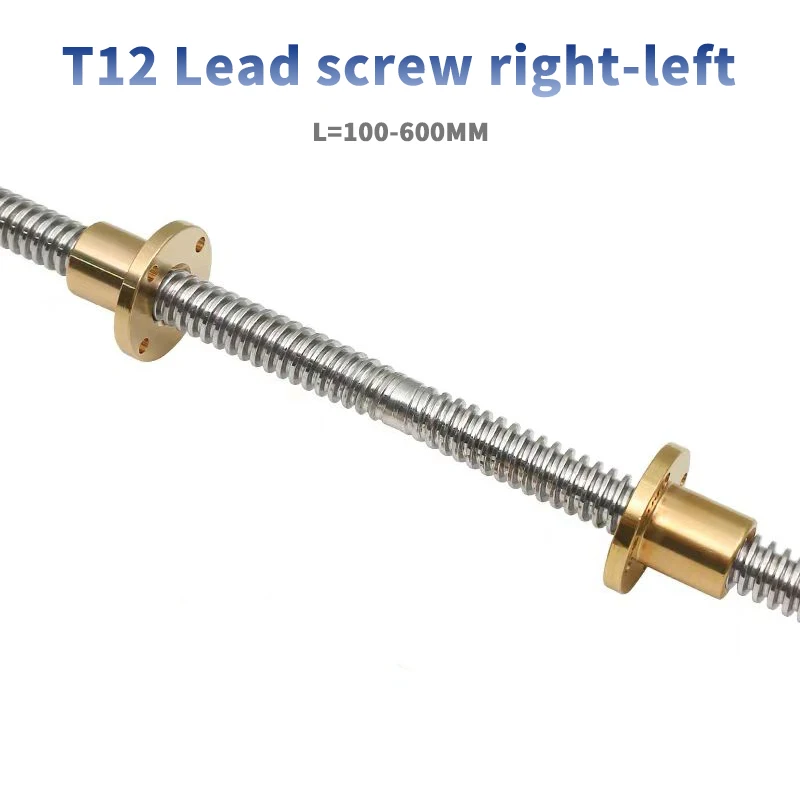 1 STÜCK 304 Edelstahl T12 Leitspindel rechts-links Länge 100-1000 mm Außendurchmesser 10 mm Steigung 2 mm Steigung 2/3 mm mit Mutter für 3D-Drucker-Teil