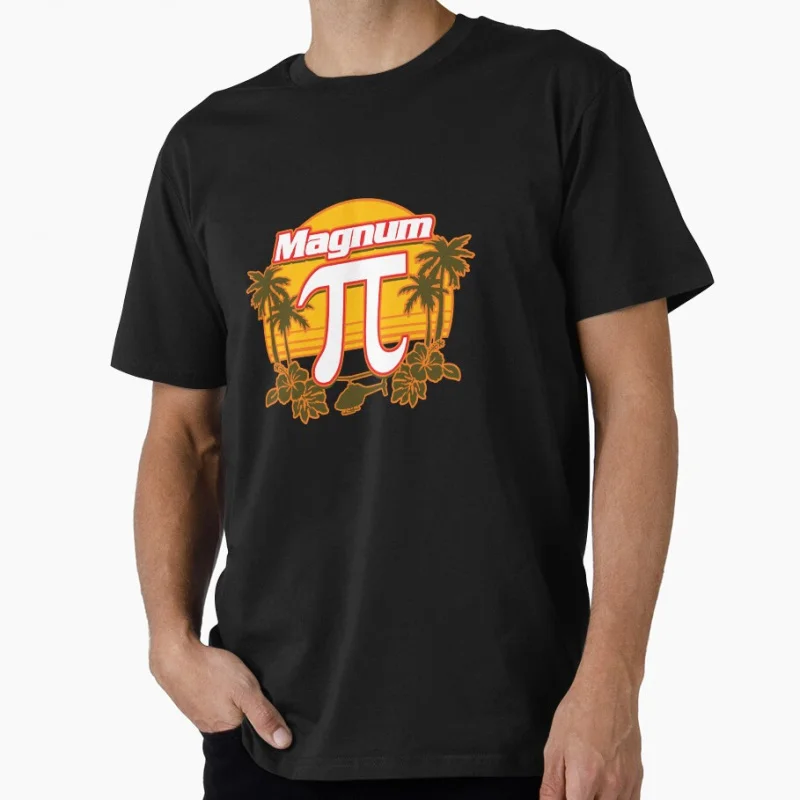 

Magnum Pi Funny Vintage Sunset Hawaiian Island π Symbol 3.14 funny math Gift t shirt Large size Tops S-6XL 100% cotton Clothes