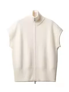 Women\'s Merino Wool Knitting Sweater Waistcoat Turtleneck Zipper Cardigan Winter Casual Loose Top Thickening Jacket Waistcoat
