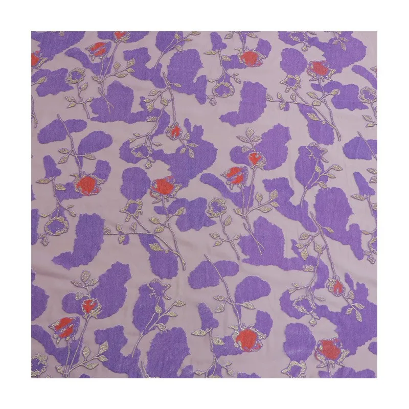 Women's woven velvet flowered brocade viscose and gilded fabric sleeping dress cheongsam textile