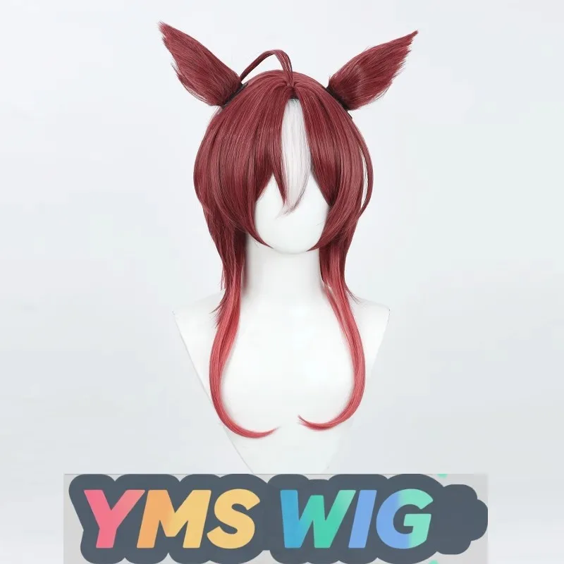 【YMS WIG】조키 걸 프리티 더비 달리 아라비안 코스프레 가발 브라운 레드 헤어 테일 이어즈