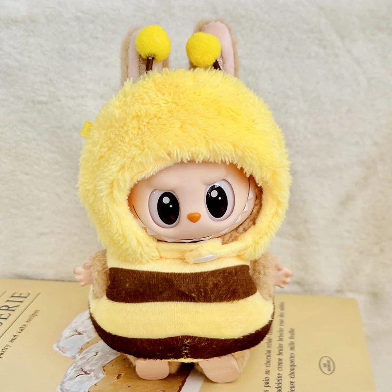 

Dinosaur Bee Style For 10cm Labubu pendant Doll Clothes Hoodies Doll Clothes Dolls Accessories Cute Decoration Little Cloths