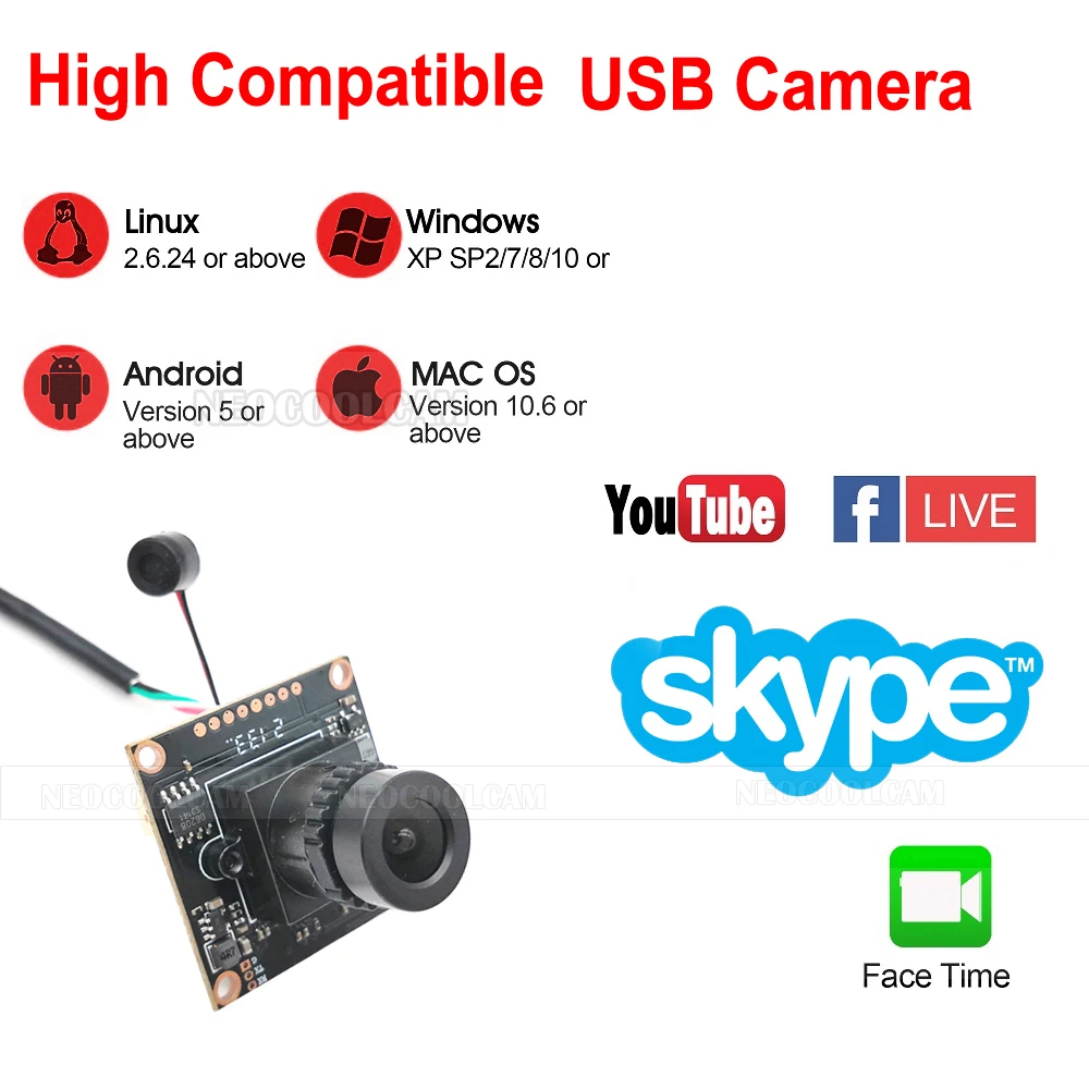 USB Camera Module HD 4MP 2560x1440 Mjpeg 30fps High Speed Mini USB2.0 Video Endoscope Webcam With Microphone UVC Plug And Play