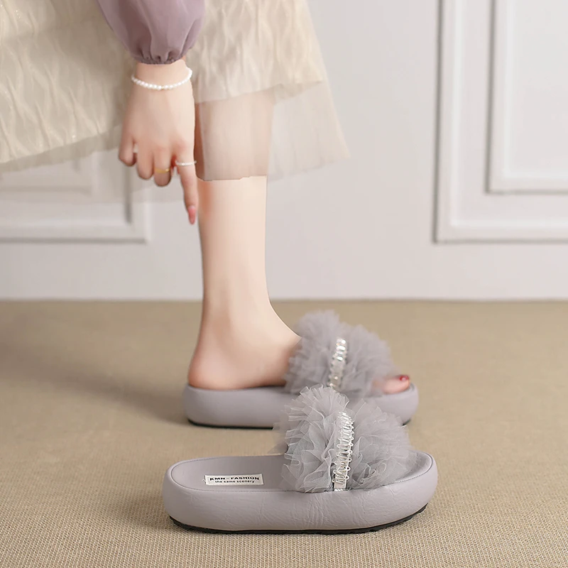 

Women Matte Cloud Foam Slippers Open Toe High Cushion Sole Anti Slip Soft Comfy Home Leisure Seaside Walking Footwear
