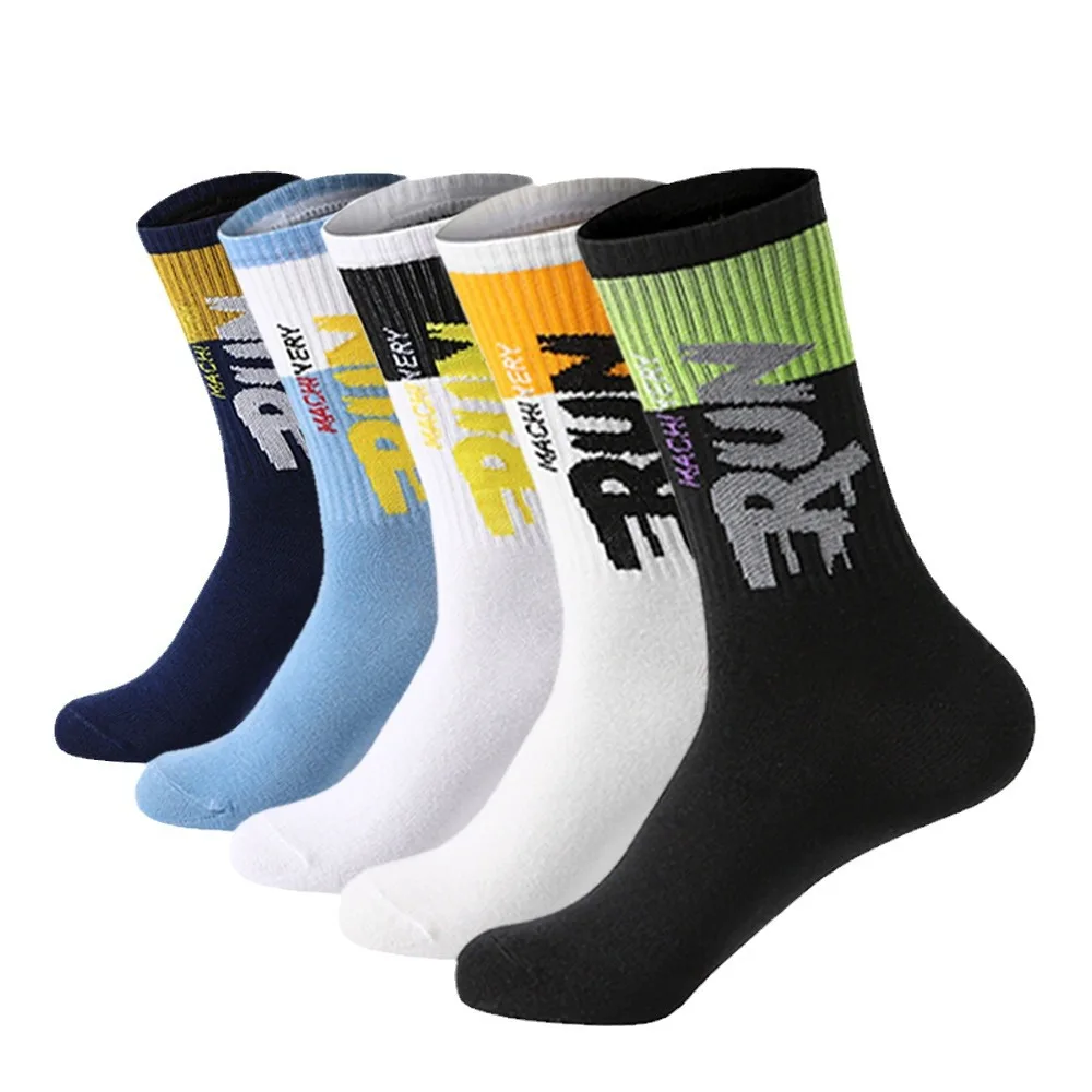 Sport Socks Breathable Sweat-absorbing Running Basketball Socks Quick Dry Outdoor Sport Trend Mid Calf Cycling Socks