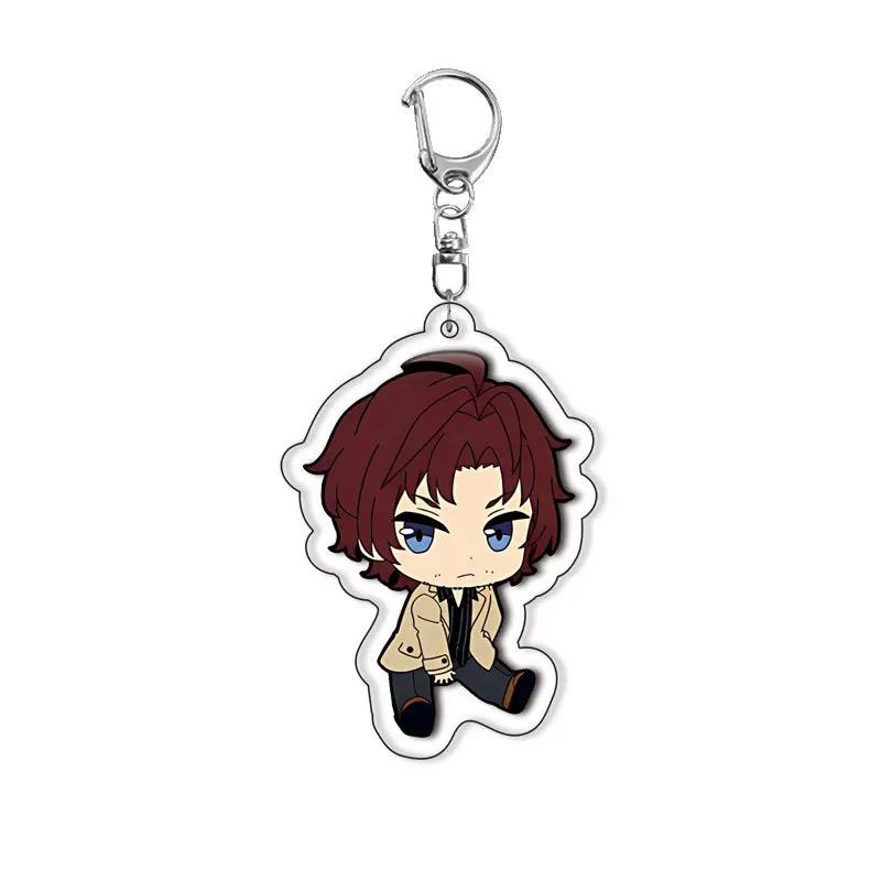 Cartoon Bungo Zwerfhonden Q Versie Anime Karakters Acryl Sleutelhanger Charme Meisjes Jongens Mode Rugzak Hangende Ornamenten Geschenken