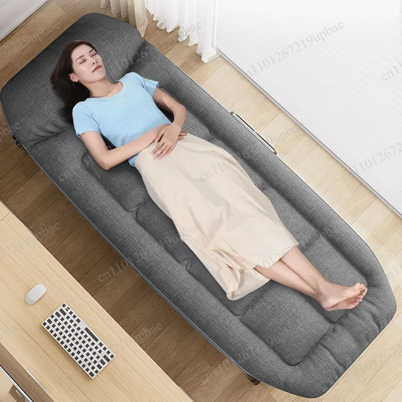 Foldable Recliner Chair Portable Office Nap Bed Multi-Function Hospital Cot Space-Saving Guest Bed with Storage