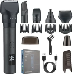Men's beard trimmer, waterproof trimmer electric shaver, professional men's hair clipper, nose and face shaving kit, men's gifts