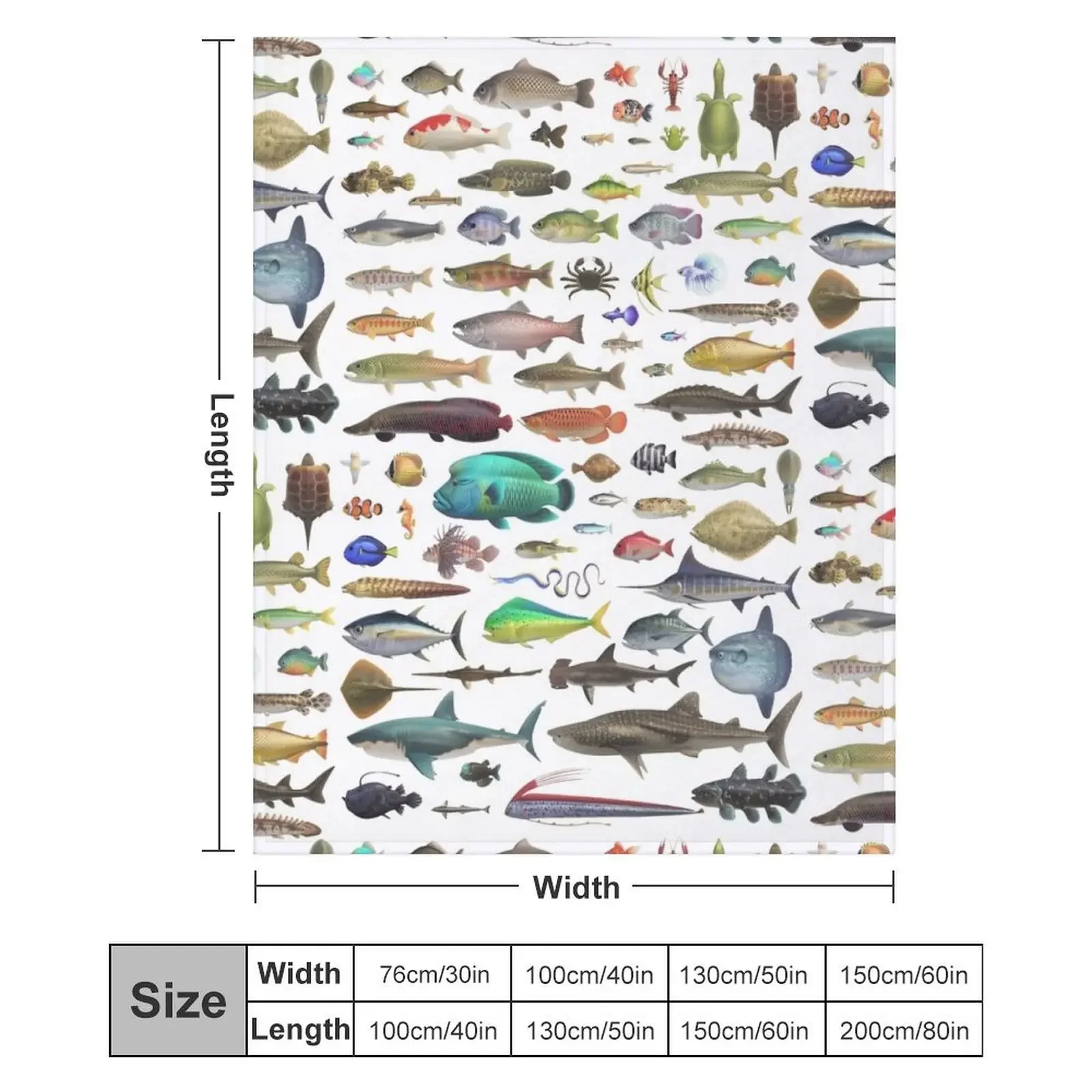 جميع الأسماك N STUFF Critterpedia رمي بطانية التخييم الفاخرة رشاقته واحدة الفاخرة رمي البطانيات