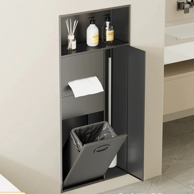 Stainless Steel Recessed Toilet Niche, Seamless Welded Trash Bin, Thick Baked Paint Bathroom Cabinet, Custom Wall Storage Unit