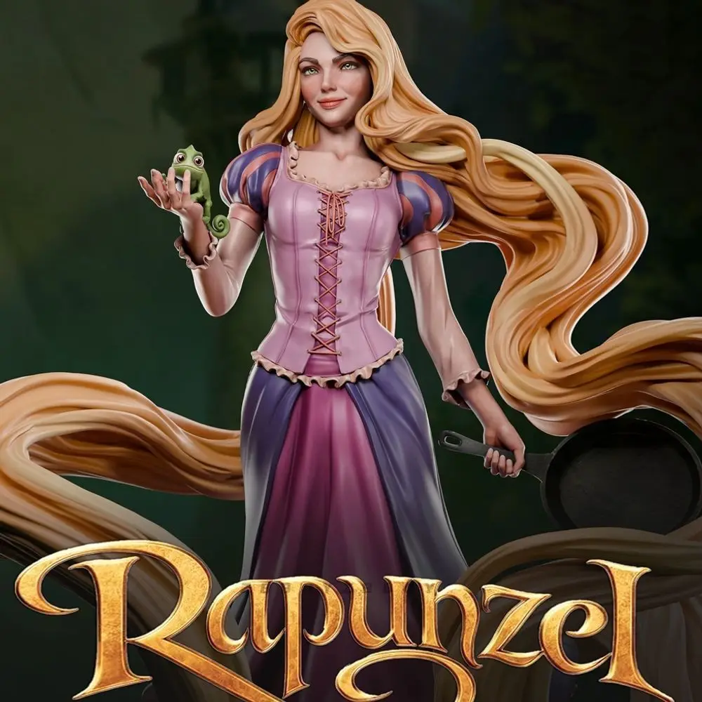 50mm 75mm 90mm Long-haired Princess Rapunzel White Model DIY Coloring Self-assembly Figurines Miniatures